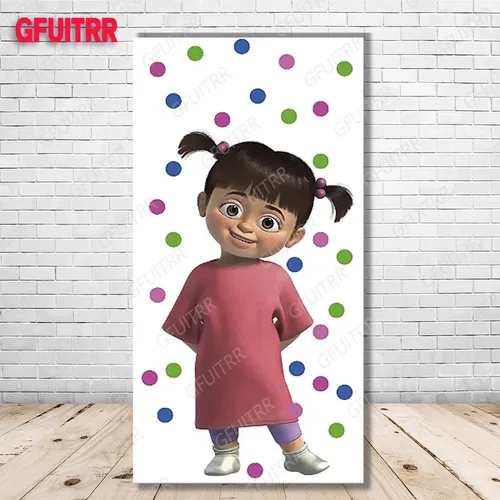Imagen 2 del producto Fondo rectangular de la Universidad de Monsters, decoración de fiesta de cumpleaños para niños, fondo de fotografía, cabina de estudio para Baby Shower, pancarta de utilería