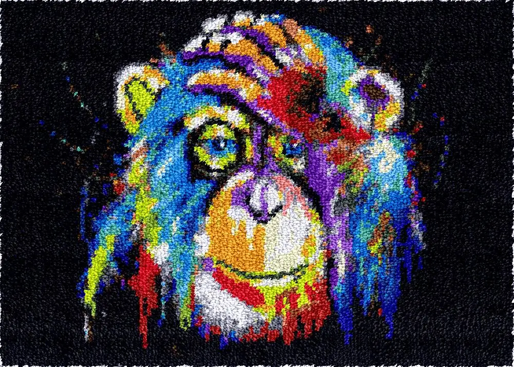 Latch Hook Kits Rugs Orangutan Mat DIY Rug Crochet Hooks Carpet Embroidery Set Plastic Canvas Crafts Accessories Knooppakket