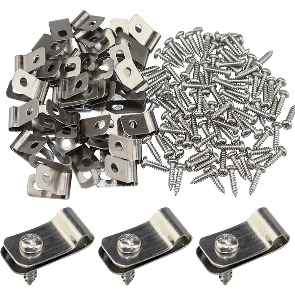 R-type Clips Wire Fence Clamp Home Use 304 Stainless Steel Compact Size Easy Installation High-quality Material