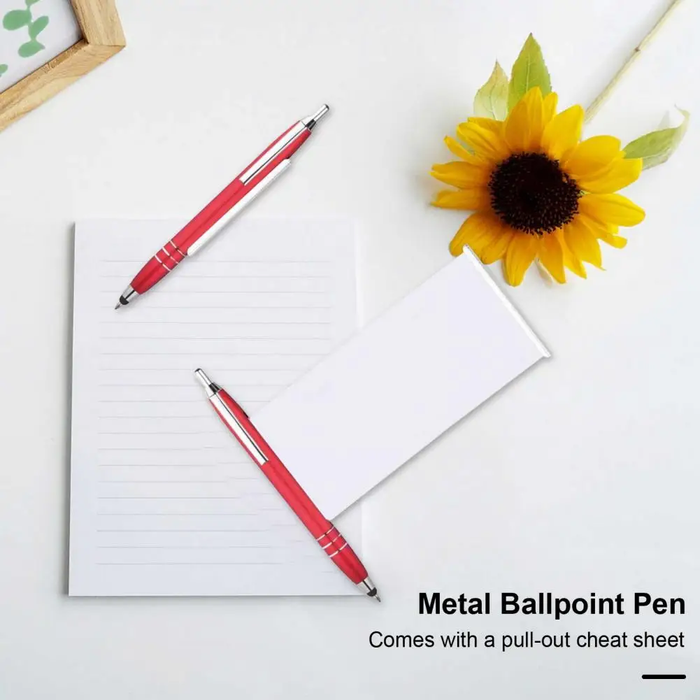 Personalized Metal Ballpoint Pen Retractable Note Pen with Retractable Memo Sheet Smooth Writing Clip Fixing Ballpoint Pen