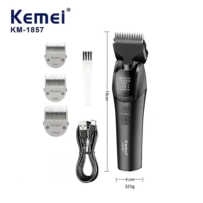 Kemei 1857 Professional Pet Dog Grooming Clipper Electric Rechargeable Cat Hair Shaver Dog Hair Trimmer 10W Animal Hair Clipper gallery 2