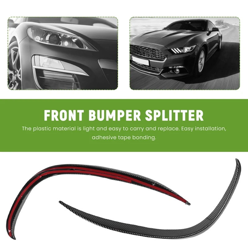 6Pcs Carbon Fiber Front Bumper Spoiler Splitter Cover Grille Vent Trim For Mercedes-Benz C-Class C200 C260 W205 2019+