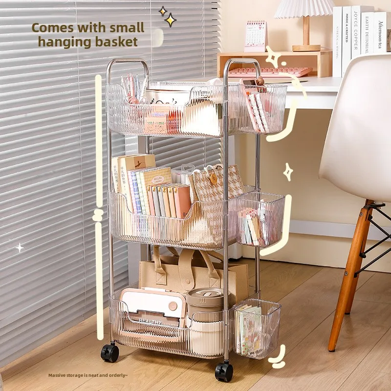 Transparent U-Shaped Rack, Mobile Storage, Floor-to-Ceiling, Multi-layer, Home Kitchen, Baby Snacks, New