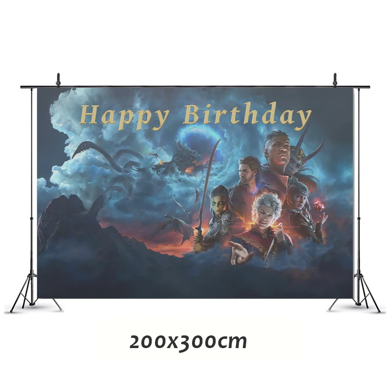 Baldur\'s Gate 3 Birthday Party Decorations x Game Theme Supplys Banner Cups Plates for kids Baldur Gate