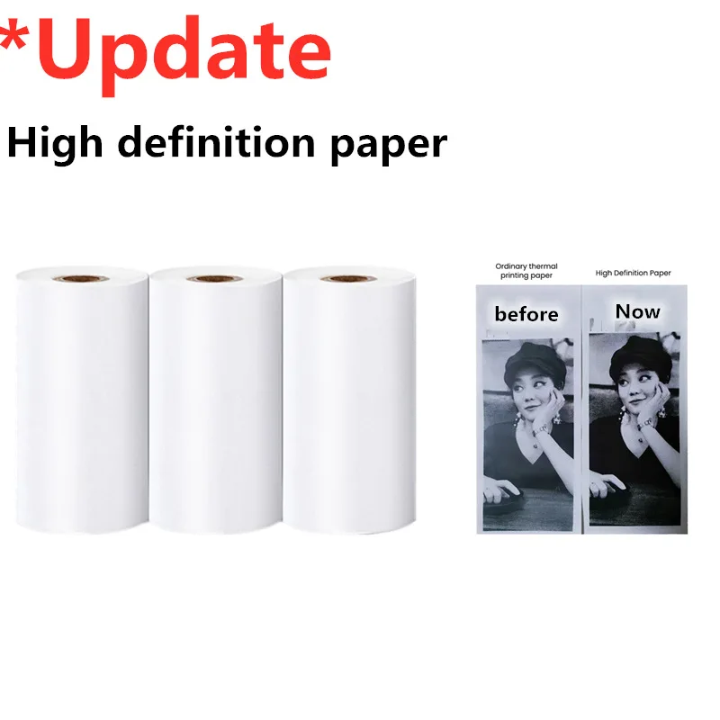 57mm HD Thermal Paper Color Self-adhesive Printing Paper Label Paper Instant Printer Printing Paper Replacement Accessories