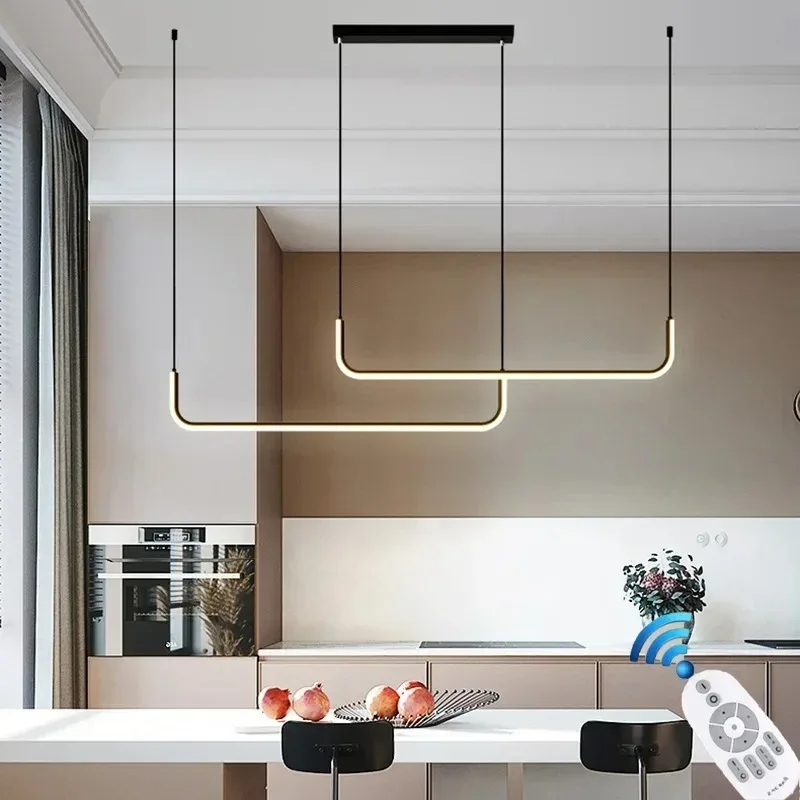 

Minimalist Nordic Design Bar Counter Pendant Light Modern Restaurant Long LED Pendant Lamp For Dining Table Bedroom Lighting