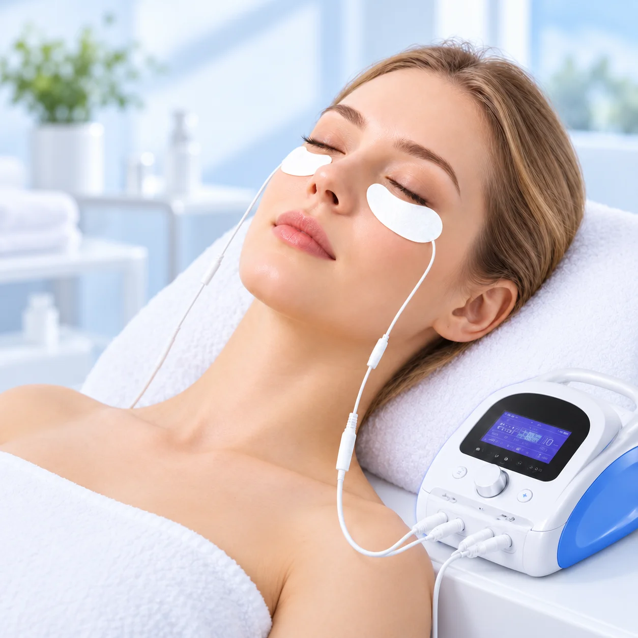 New Design Shape Unit Electrodes for Eye Massage 32x60mm Reusable Eye Care Patch