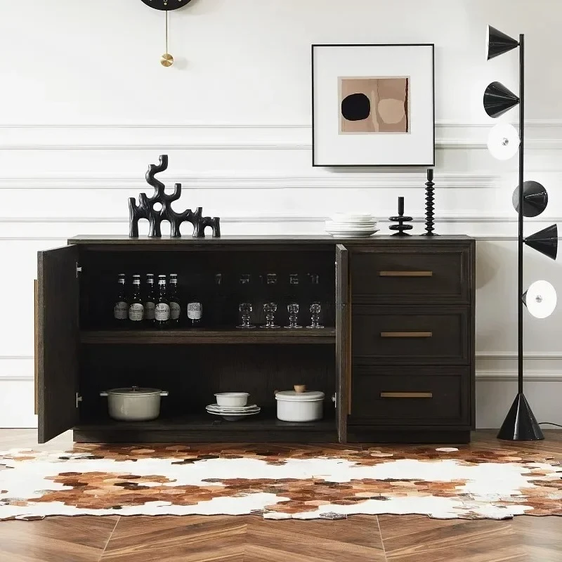 

Скандинавский современный простой средневековый обеденный боковой шкаф из цельного дерева, светильник, роскошный ресторанный чай, чтобы сделать старый обеденный боковой шкафEsmt163