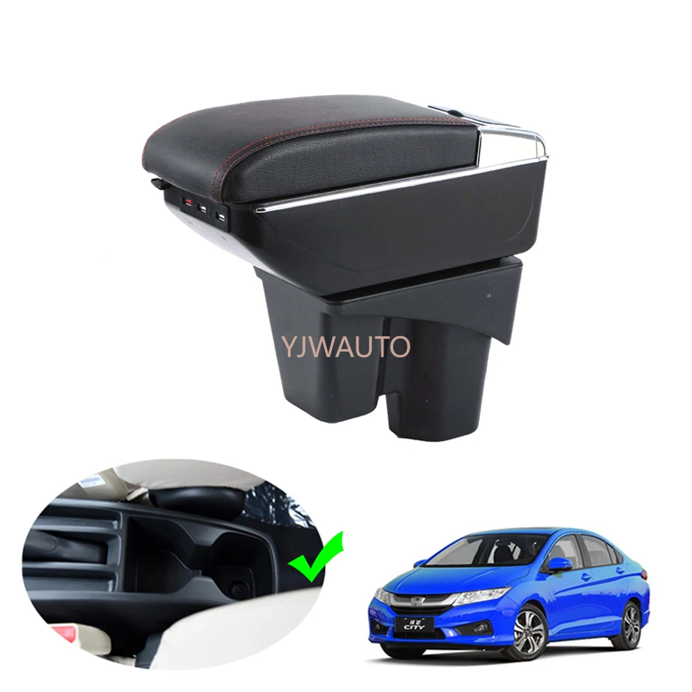 Armrest For Honda City 2015~2019 Center Console Box Car Arm Rest Ashtray Storage Box with CUP Holder