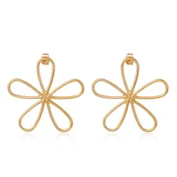 Stainless steel five-leaf flower shape earrings ladies fashion Elegant Luxury stainless steel earrings new 2024