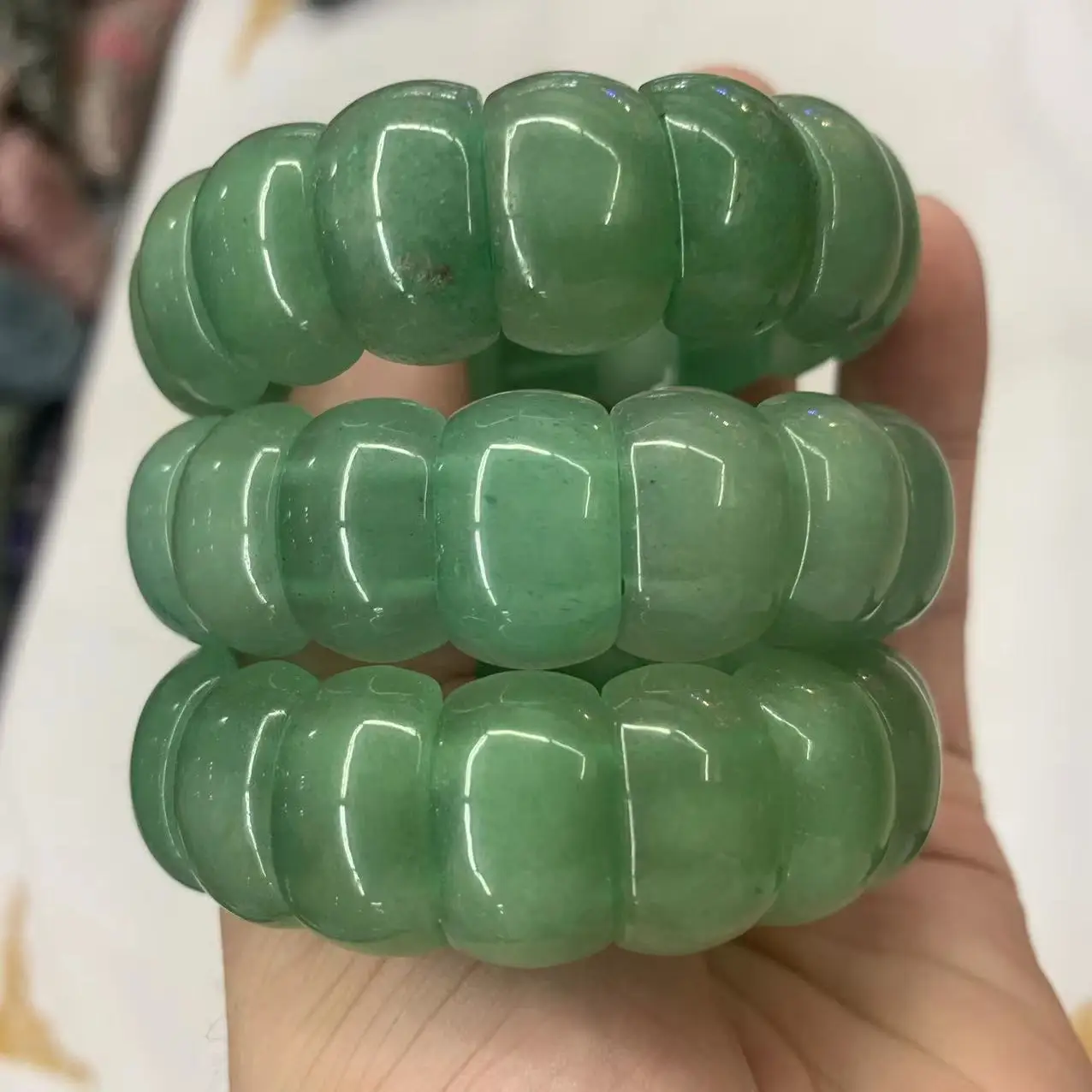 green aventurine jade stone beads bracelet natural gemstone bangle for woman for gift wholesale !