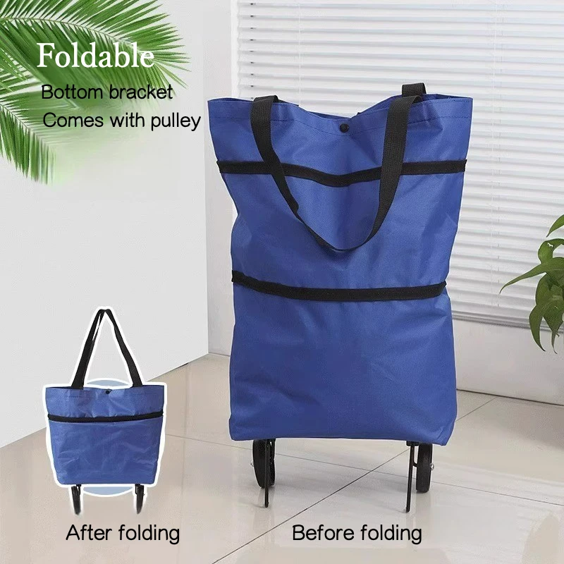 

1PC Folding Shopping Bag, Portable Tugboat Bag, Grocery Bag, Large Capacity Supermarket Bag