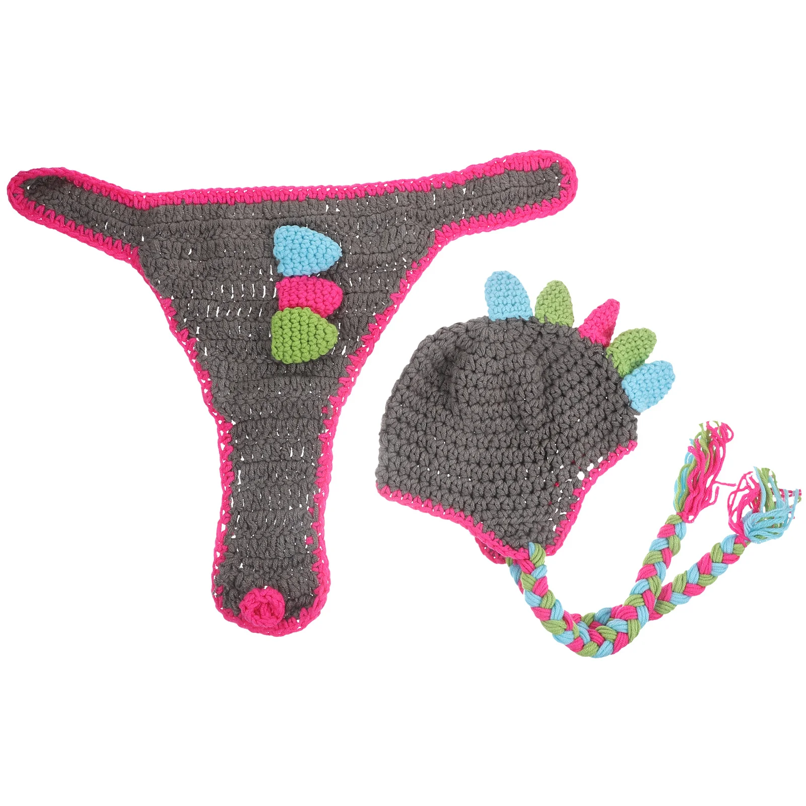 

Newborn Costume Knitted Baby Animal Hat and Shoes Set for Photo Shoot Infant Crochet Photography Props