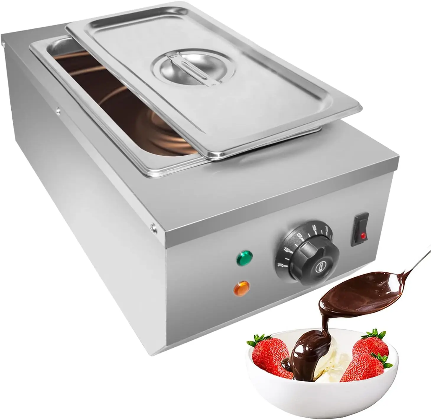 

Chocolate Tempering Machine Electric Food Warmer 1-Tank Chocolate Melting Pot 9 Lbs (4 kg) Capacity