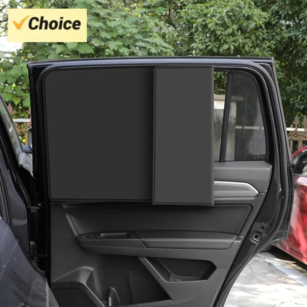 Window Magnetic Suction Sunshade Curtains Summer Protection Heat Insulation Cloth Cover Foldable Front Rear Window Sun Visor