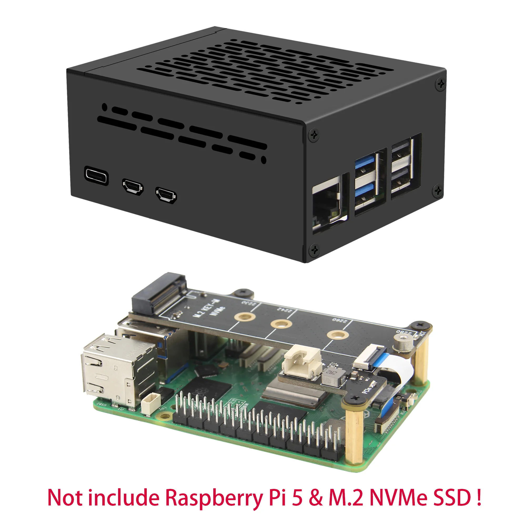 GeeekPi Raspberry Pi 5 Aluminiumgehäuse mit Official Active Cooler GeeekPi Raspberry Pi 5 Aluminiumgehäuse mit Official Active Cooler