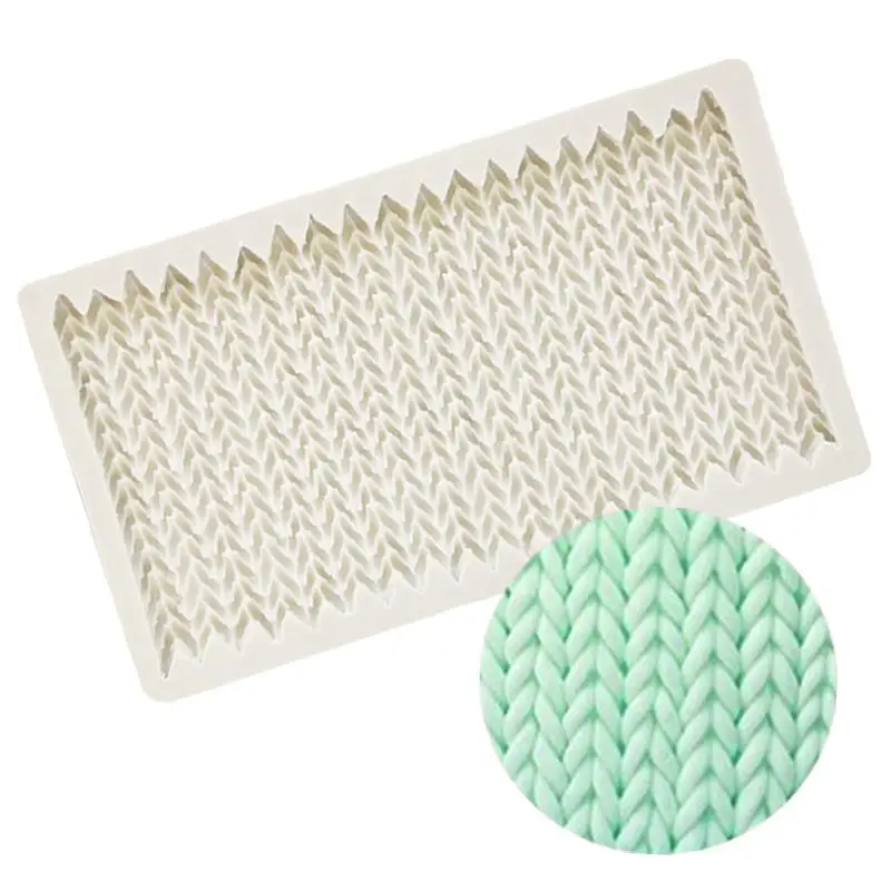 1*Silicone Mold Sweater Pattern Knitting Texture Woolen Yarn Shape Silicone Mold Fondant Tools