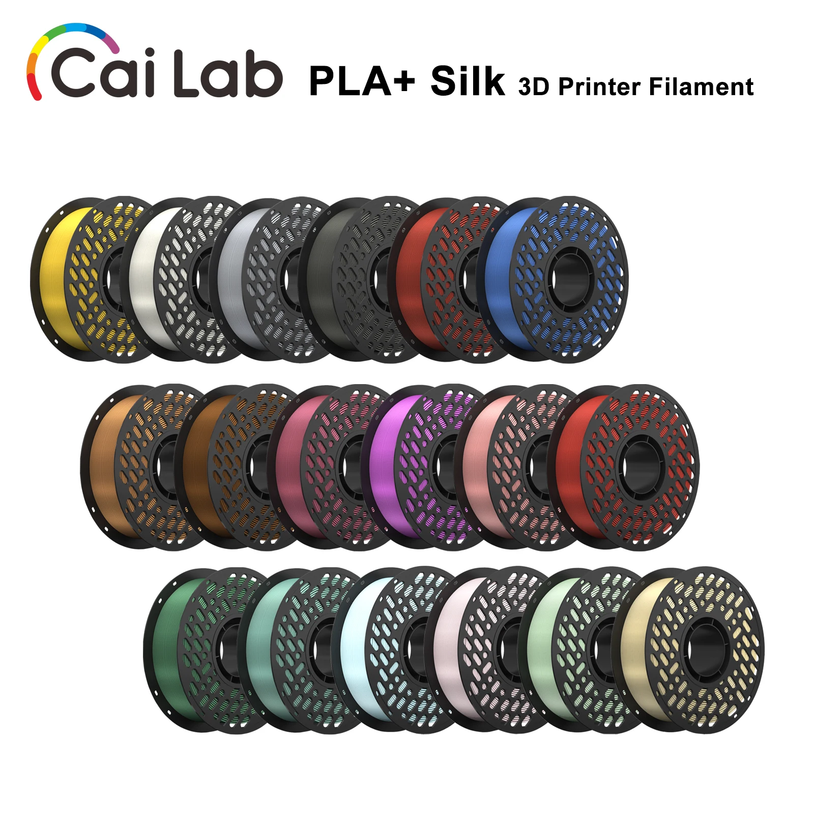 CaiLab 1 kg Seide PLA 3D-Drucker-Filament 1,75 mm für Bambu Lab Creality FDM 3D-Drucker PLA+ Druck reiche Farben Drahtmaterialien