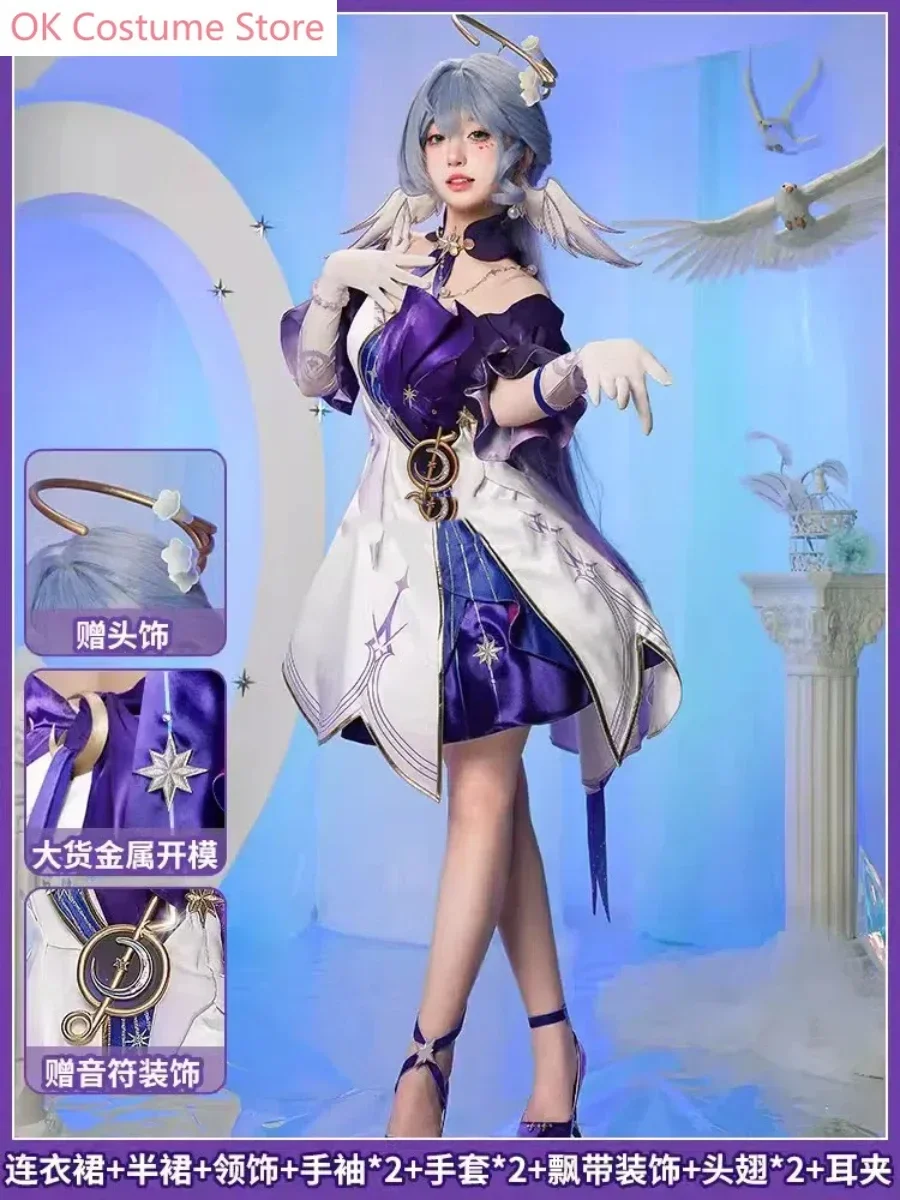 Honkai: Star Rail Miss Robin Game Suit Elegant Lovely Dress Cosplay Costume Halloween Party Role Play Outfit Women