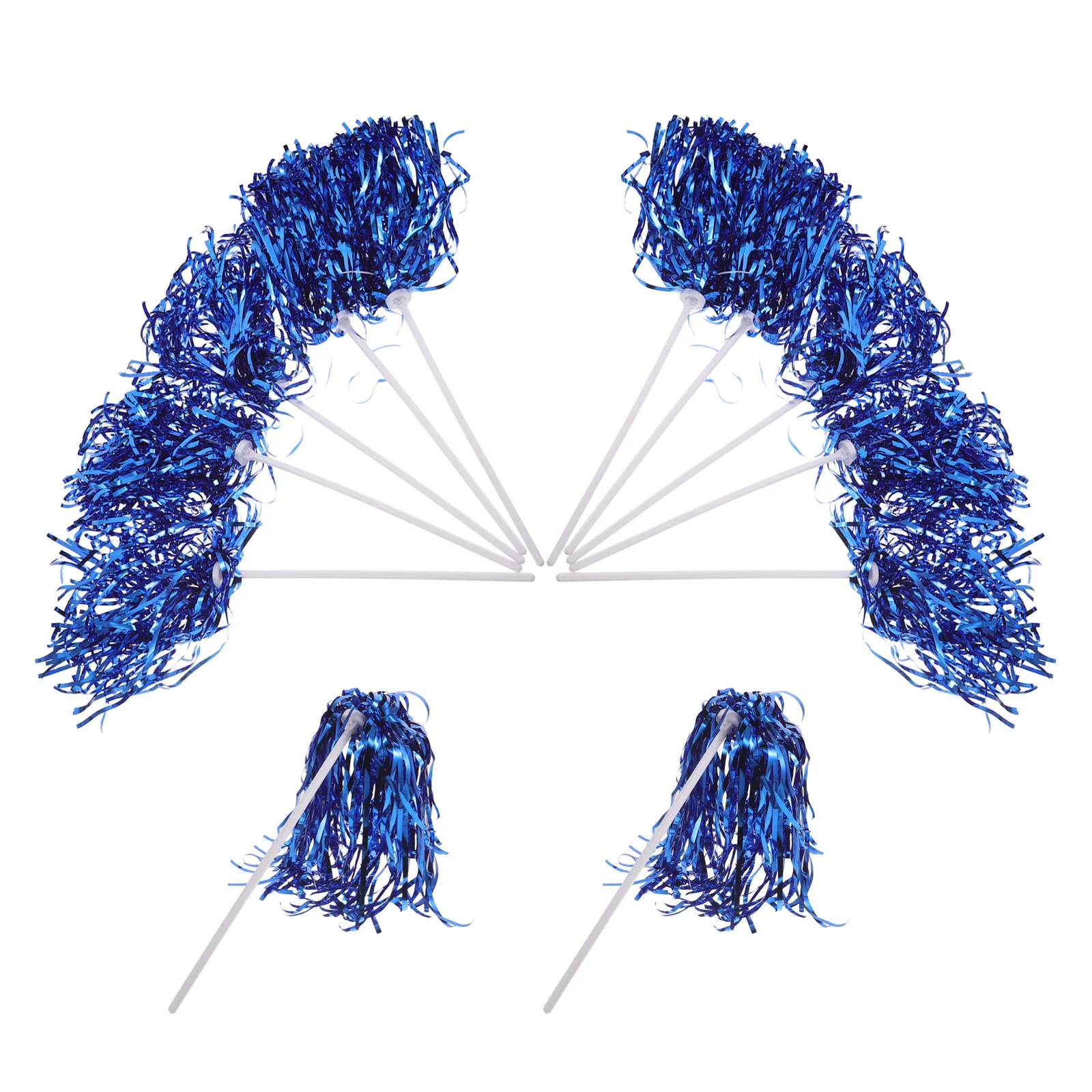 12Pcs Adult Cheer Pom Poms Metallic Foil Spirited Team Spirit Sports Meeting Cheerleading Hand Flowers for Cheerleader Squad