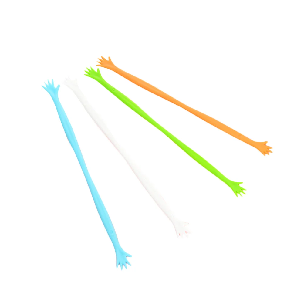 

5 Pcs Plastic Palm Shape Swizzle Sticks Resuable Beverage Stirrers for Coffee Juice (Random Color)