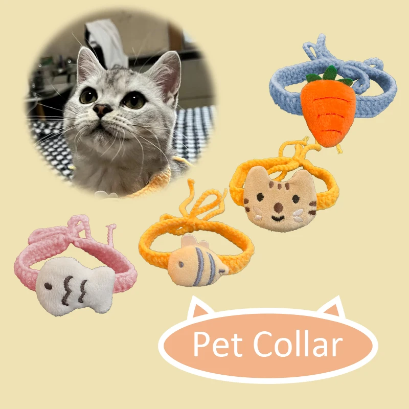 

Woolen Carrot Collars For Cats Strappy Cute Christmas Pet Collars Tie Party Decoration Collars For Dogs Cat Accessories