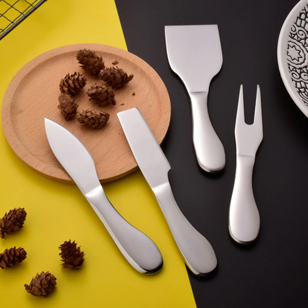 

4Pcs Cheese Cutting Set Premium Stainless Steel Kitchen Essentials Ergonomic Handle Multi-Function Baking Tool