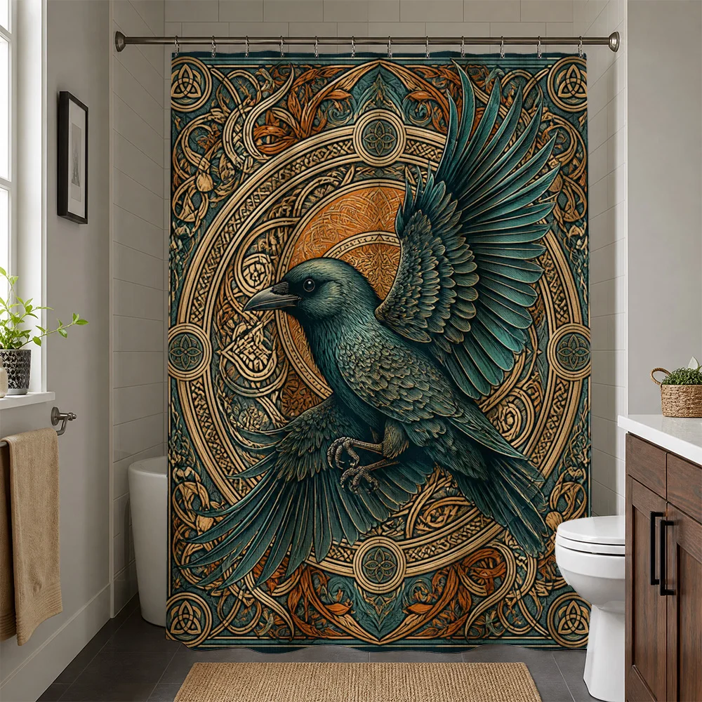 Deluxe Ornate Bohemian Shower Curtain Waterproof Mandalas Phoenix Tapestry Bathroom Decor Jungle Style