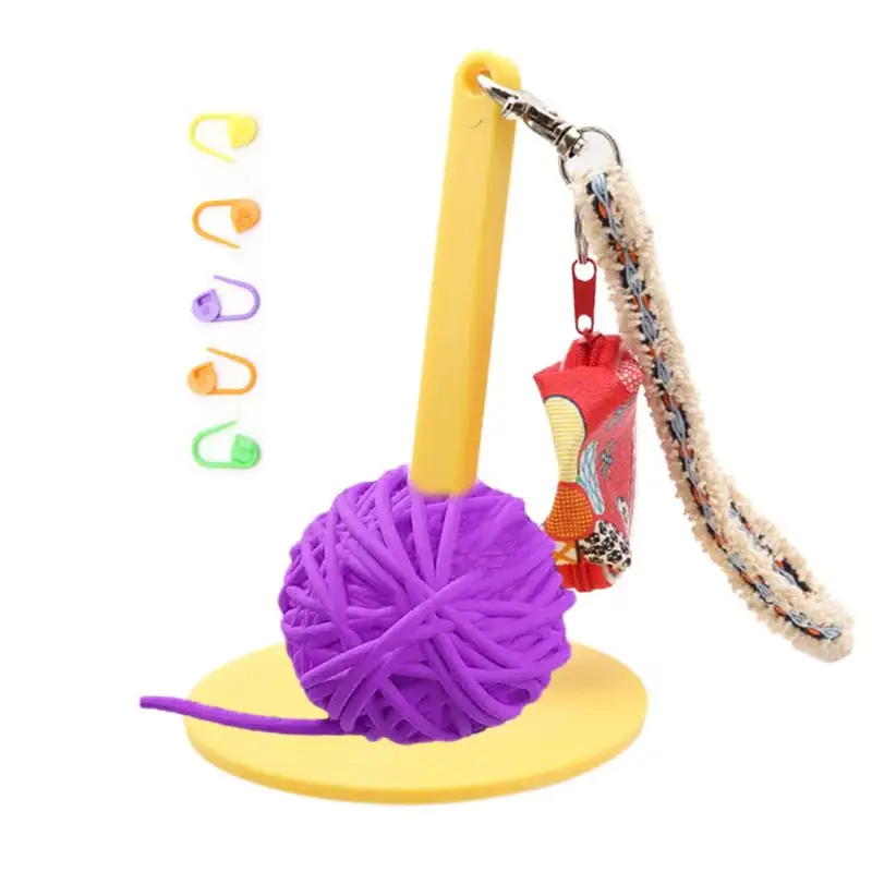 Держатель пряжи для вязания крючком, приспособление для вязания пряжи, принадлежности для вязания для любителей рукоделия, браслет, спиннер, органайзер для шариков для вязания крючком