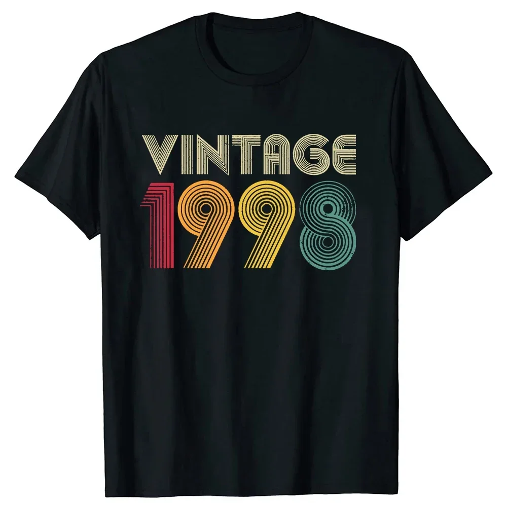 Round Neck Short-Sleeve Fashion Tshirt 26th Birthday Gift Classic 1998 Vintage 26 Years Old Tee Tops Basic T-shirts2024 Cotton