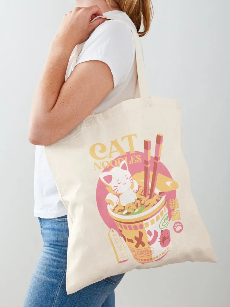 Cat Noodles Tote Bag Shopper handbag tote bag men Canvas Tote Bag