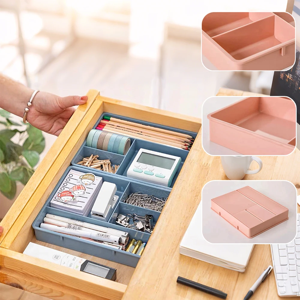 

Portable Plastic Box Table Drawer Storage Case Stackable Multi-Cell Sundries Storage Tray Dressing Desk Jewelry Stationery책상 정리함