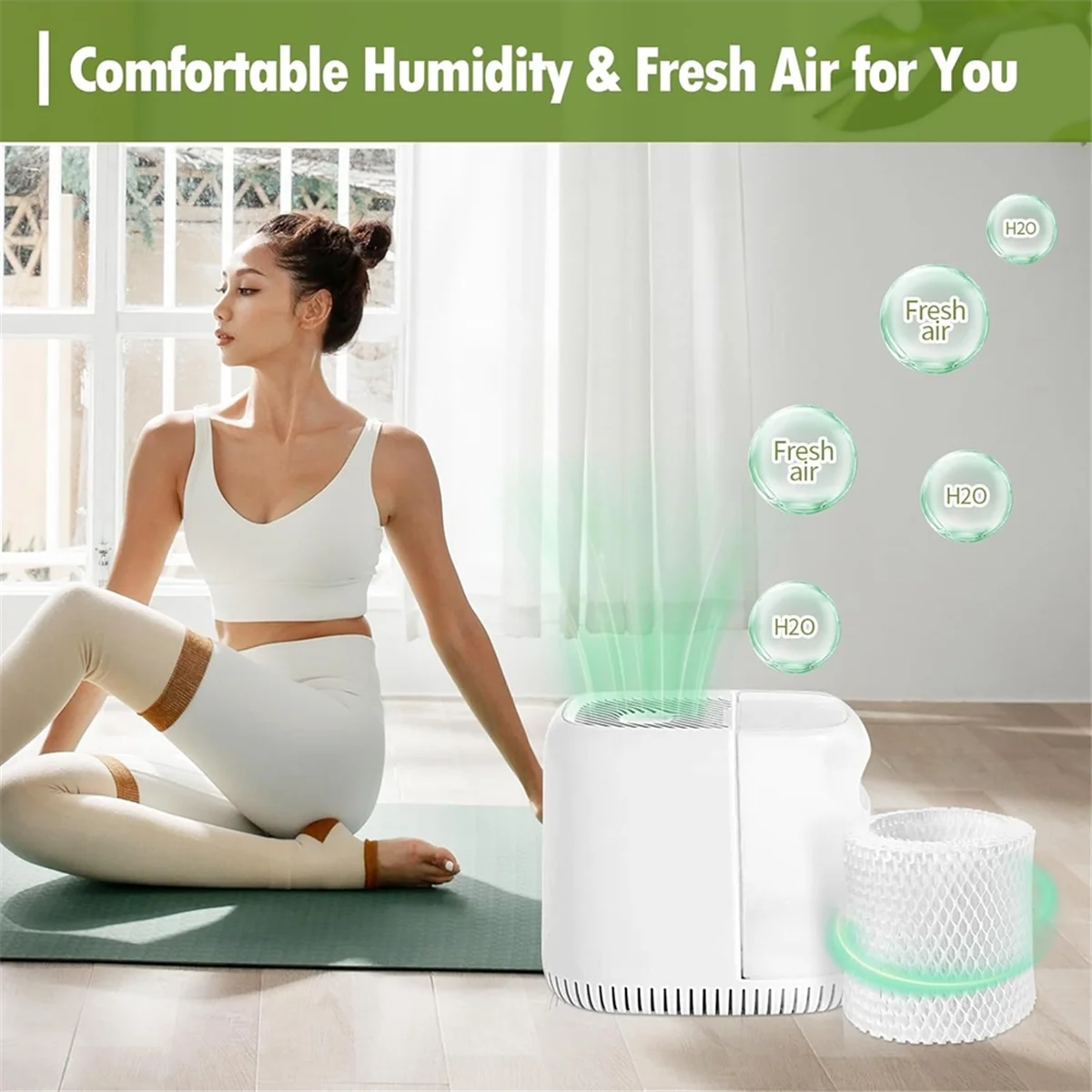 Filtre de remplacement pour humidificateur, 5 pièces, pour auvent, chevet et pépinière, filtre pour humidificateur d'air