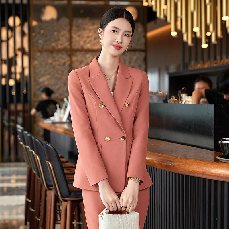 Formal Uniform Styles Women Business Suits with Pants and Jackets Coat Professional Office Ladies Blazers Trousers Set Plus Size