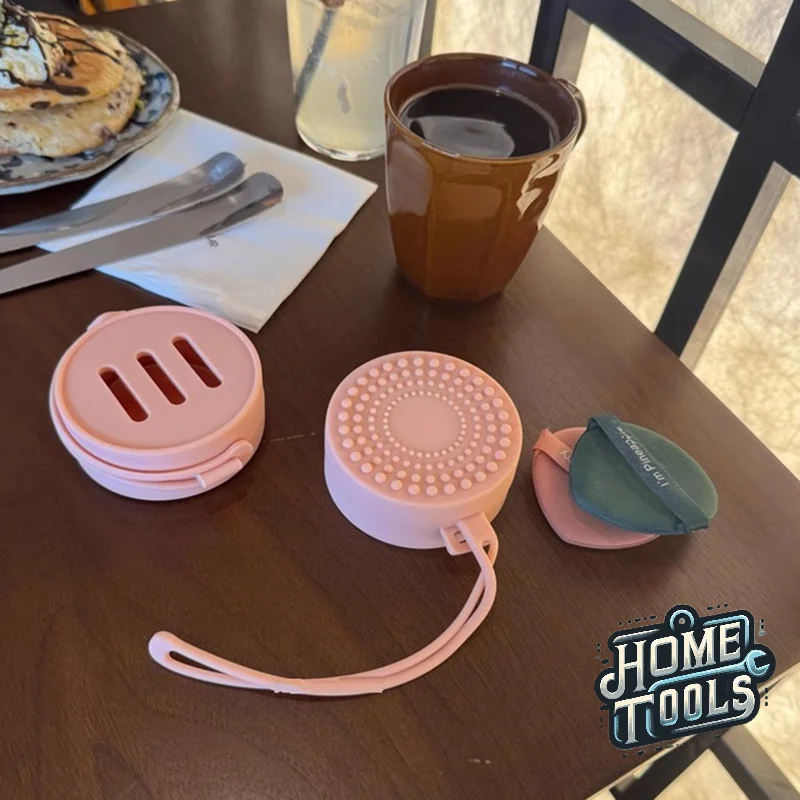 Makeup Sponge Holder Silicone Multi-hole Beauty Sponge Storage Case Beauty Eggs Container Shatterproof Storage Box With Mirror