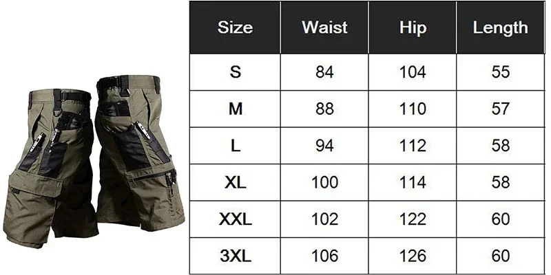 Militärgrüne Outdoor-Arbeitshose Herren Camouflage Einfarbige Trainingsshorts Sommer Multi Mouth Bag Shorts im Militärstil – Detail 2