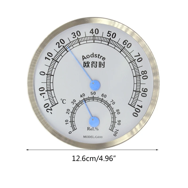 Stainless-Steel Temperature Humidity Detector Dial-Type Wall Mount Tester Gauge