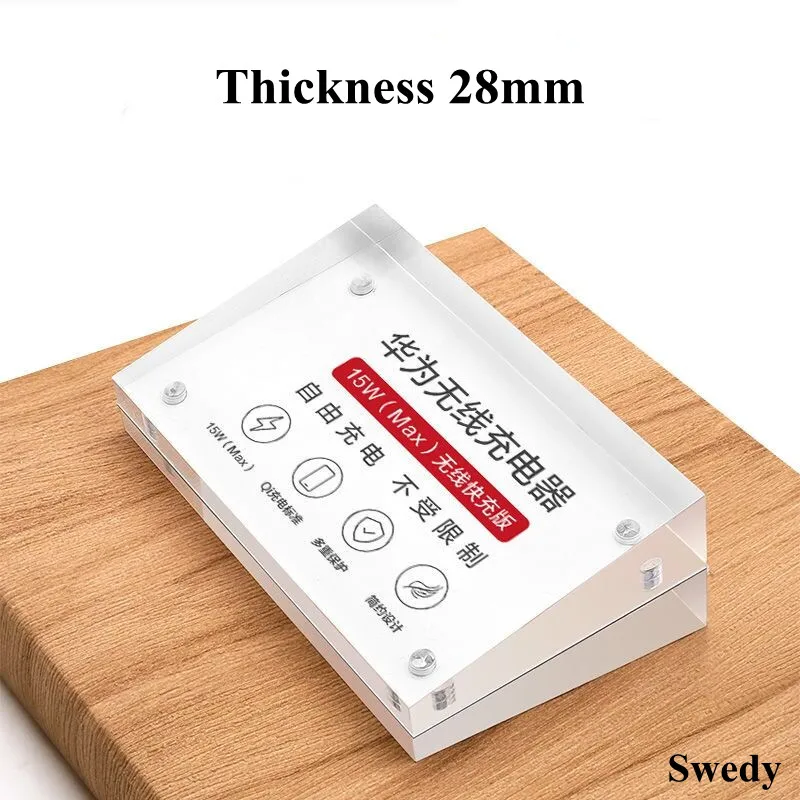 100x70mm Magnetic Price Label Paper Tags Clear Picture Photo Poster Frame Table Menu Acrylic Sign Holder Display Stand