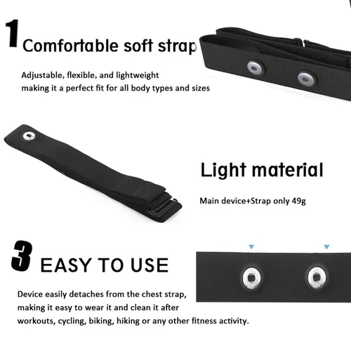 Imagen 2 del producto Correa de repuesto para Monitor de ritmo cardíaco, Compatible con Polar H7 H9 H10 Coospo Wahoo Tick Garmin Magene, 1 ud.