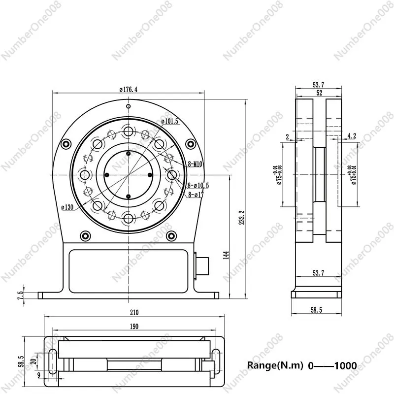 Non-contact Dynamic Torque Sensor Rotary Flange Transducer 1000N.m for Motor Test Bench Automatic Tester Machine Fast Speed