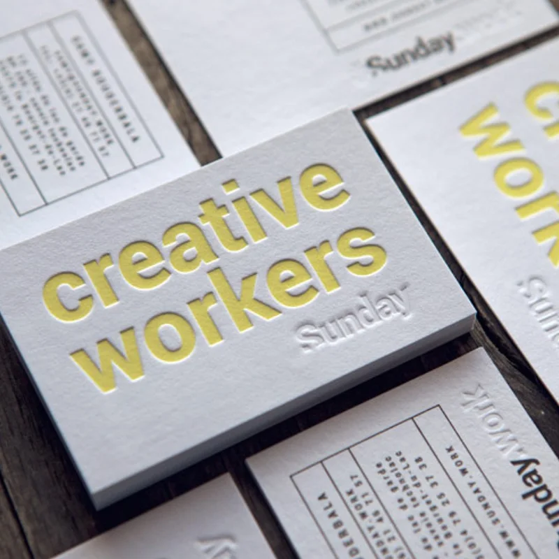Customized 450g Cotton Paper Embossed Debossed Stamping Business Personalized Business Card Design Printing