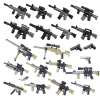 Military Weapons Guns Building Blocks Solider Figures Accessories US Machine Guns Printing silver plating M4 M16 Rifle Brick Toy