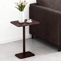 Minimalist C-Shaped End Table，Lightweight Sofa Bed Tray，Rustic Brown for Small Living Room TV Snack