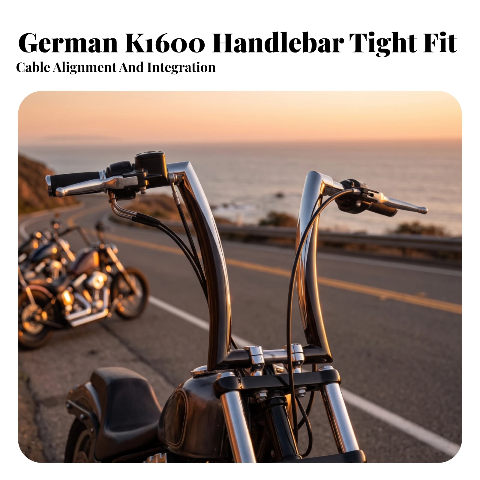 Ape Hanger Handlebars with Rise Direct Bolt-on Ape Hanger Handlebar Handlebar with Brace Bar Premium for Cruiser Riders, Touring