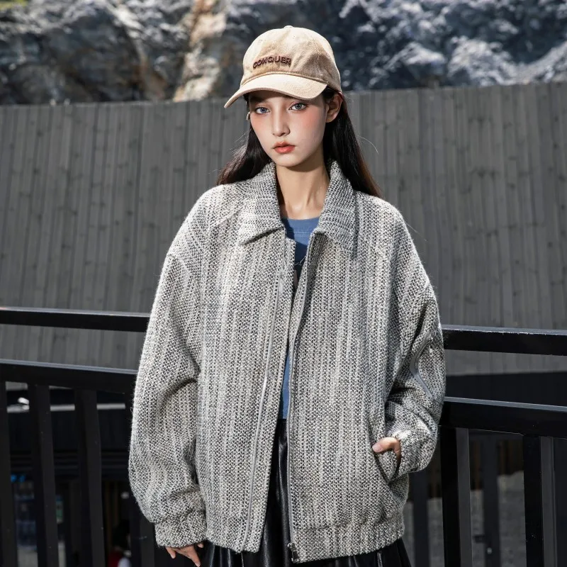 Autumn Bomber Jacket Men Women Streetwear Fashion Loose Casual Vintage Short Cargo Jacket Couple Coat Outerwear