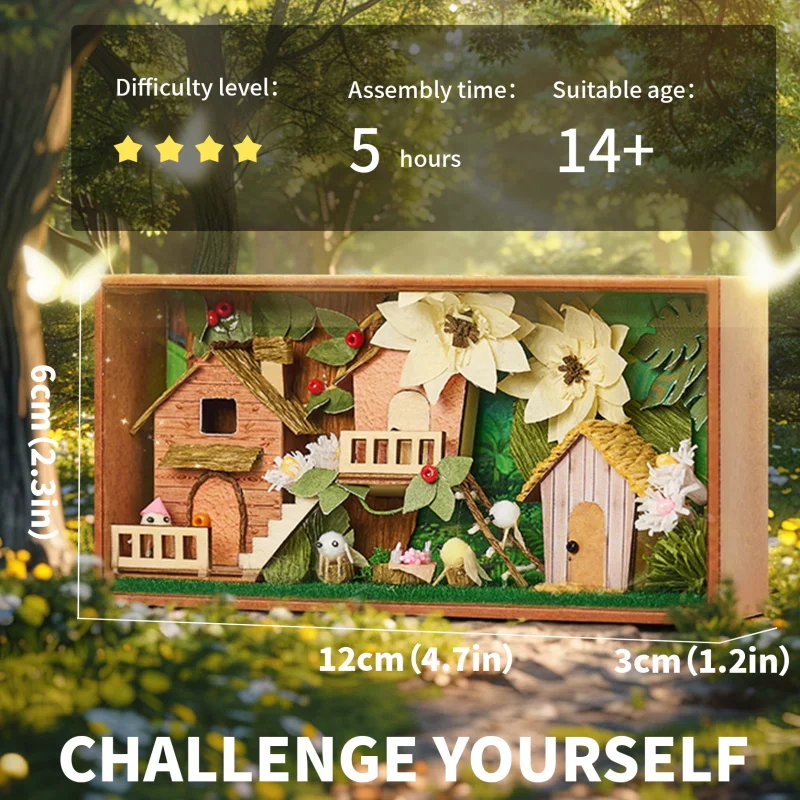 NIEUWE DIY Houten Miniatuur Model Kit Mini Box Casa Poppenhuizen 3D Puzzel Poppenhuis Met Meubels voor Vrienden Verjaardagscadeautjes