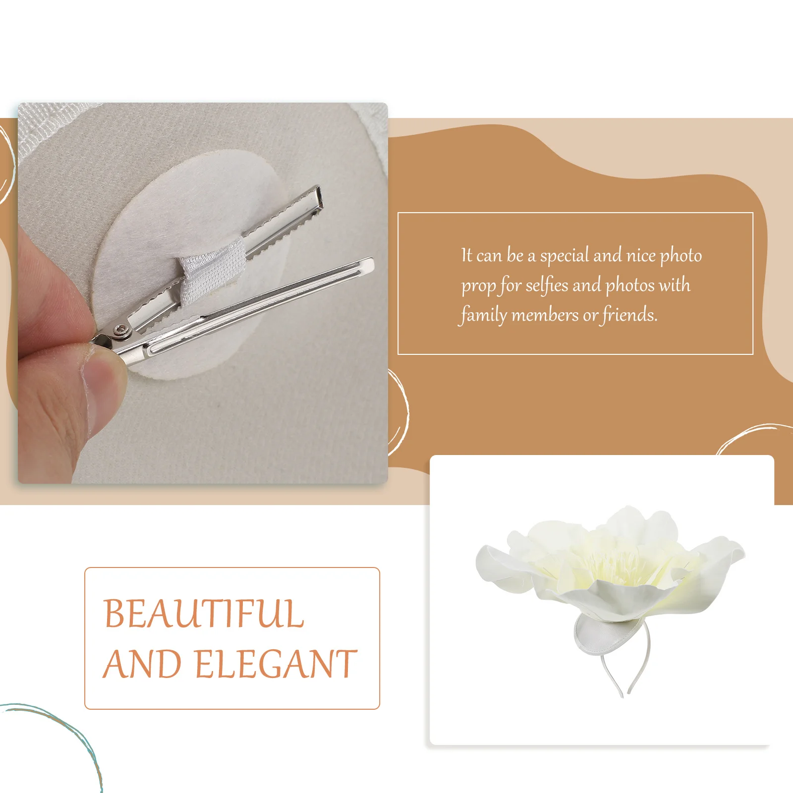 

Большой цветок-волшебник повязка на голову стильный негабаритный цветок украшение для волос вечерние свадебные женские аксессуары для волос женский головной убор