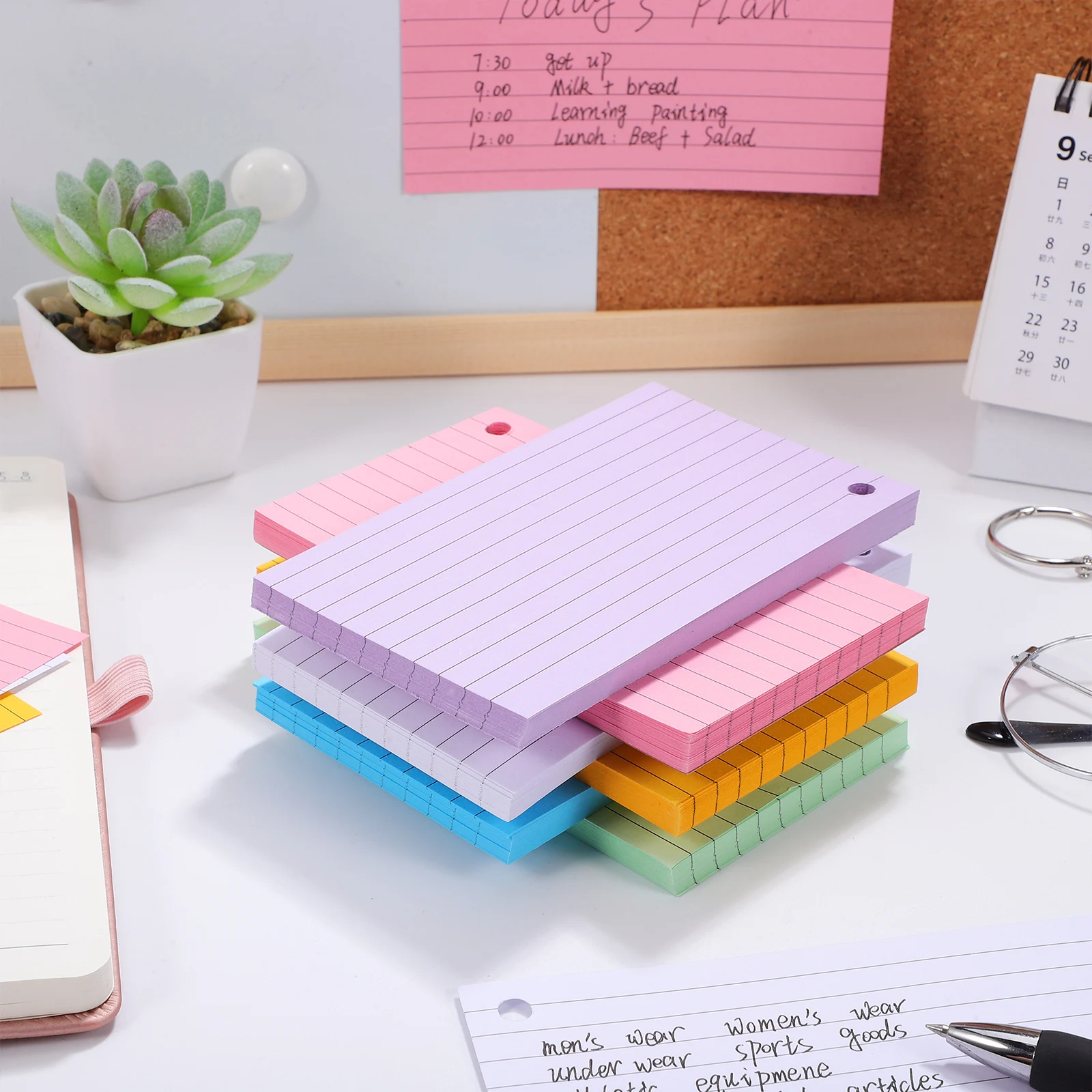 

6 Pcs Loose Book Flash Cards for Studying Ring Cards. Index Small Memorandum Flashcards Colorful Colored