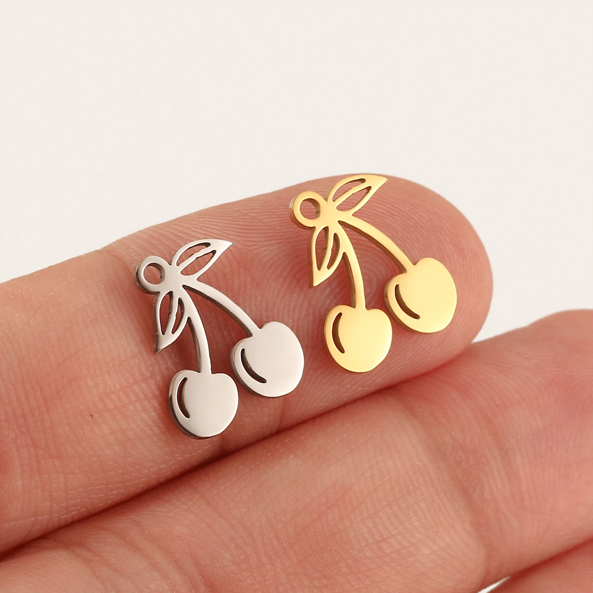 5 Stück Apfel-/Erdbeer-/Kirschen-/Trauben-Charms für die Schmuckherstellung, modisches DIY-Armband, Ohrringe, Halskette, handgefertigte Accessoires – Detail 8
