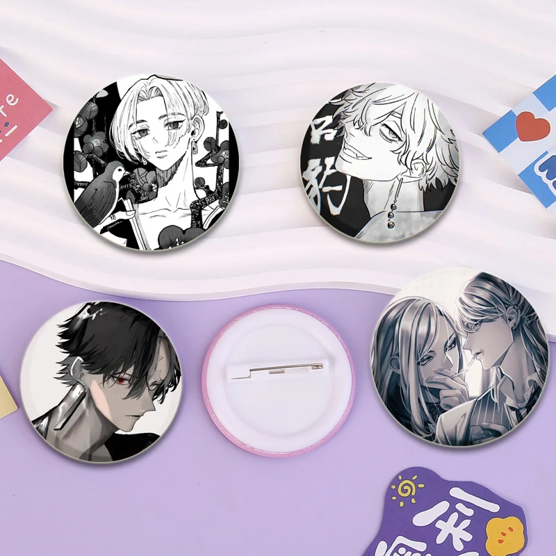 Manjiro Sano,Hanagaki Takemichi Brooches Takashi Mitsuya,Hanemiya Kazutora,Matsuno Chifuyu Anime Badge Revengers Enamel Pins